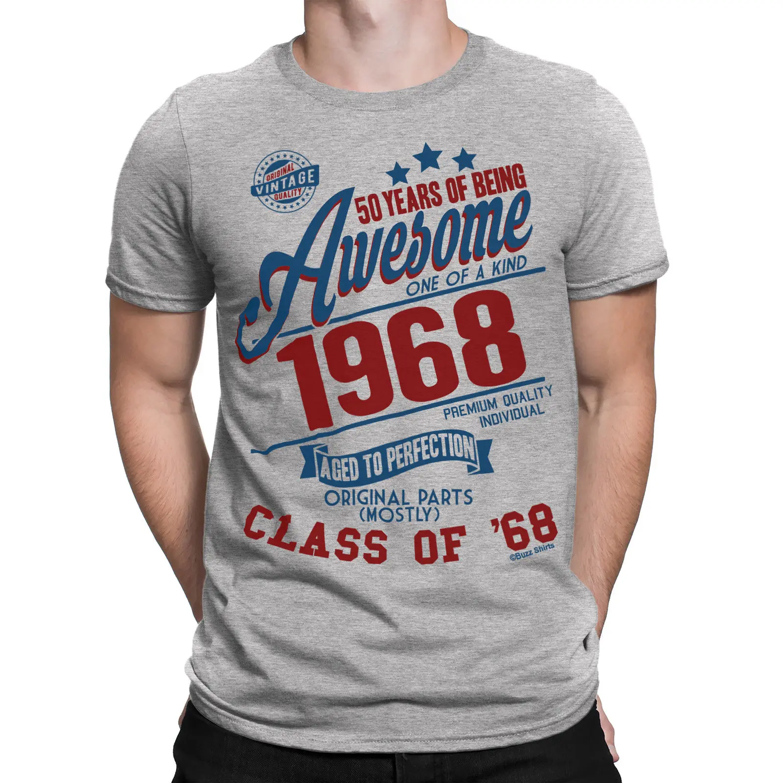 

2019 Fashion Summer Style 50 Years Of Being AWESOME Mens 50th T-Shirt Class of 1968 Birthday Gift Retro Tee shirt