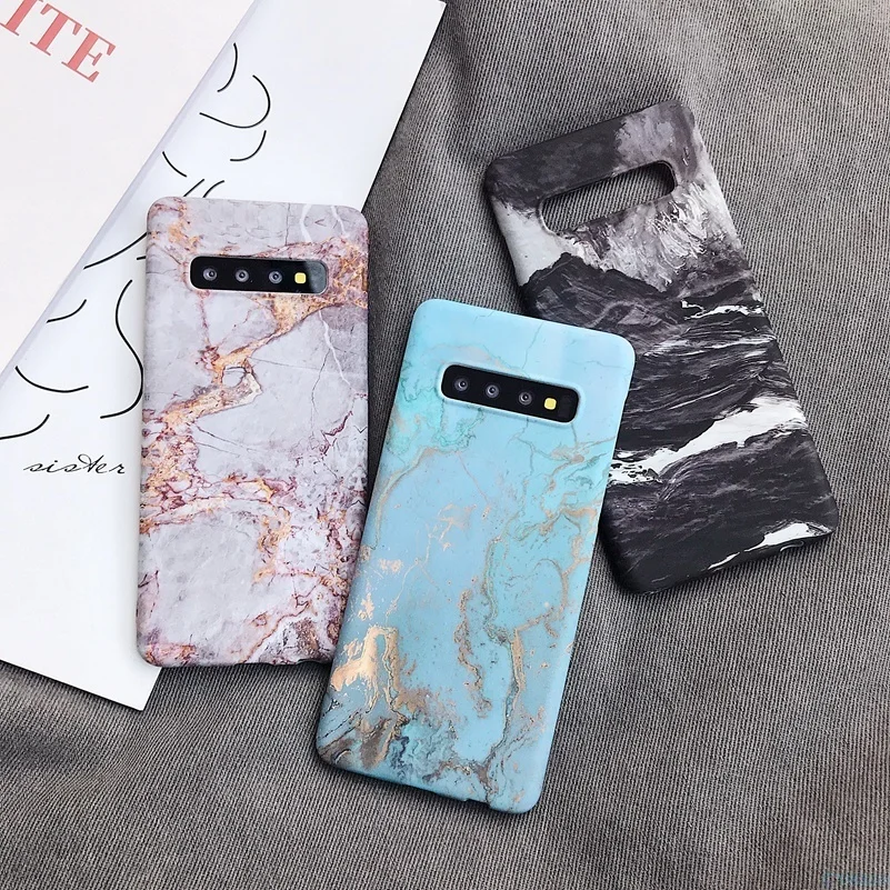 Мраморный чехол для телефона samsung Galaxy S7 Edge S8 S9 S10 Plus e Note 8 9 Note9 S10e S9+ жесткий чехол с рисунком