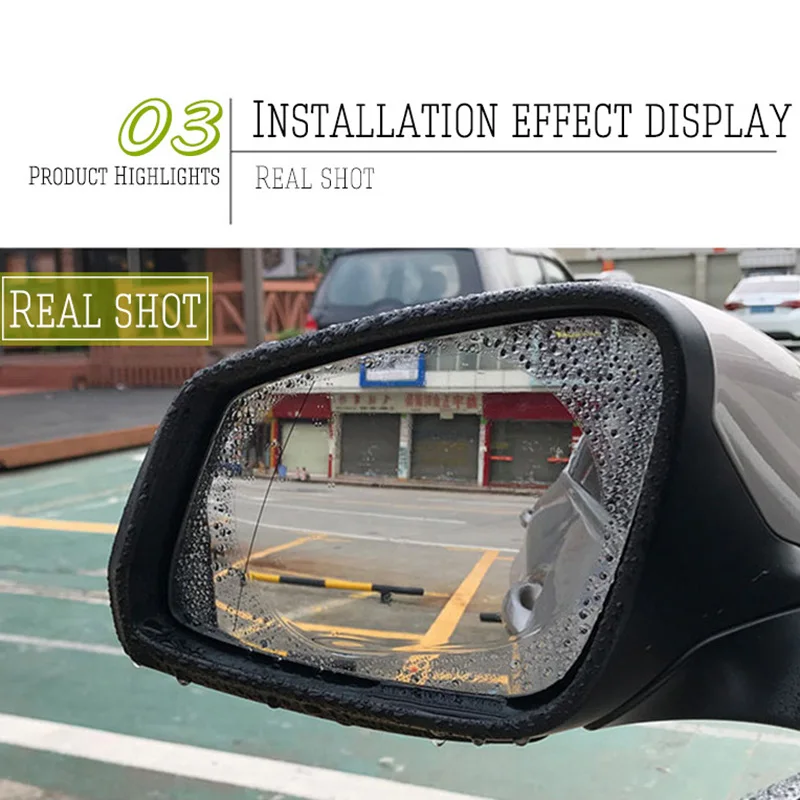 2 шт. непромокаемая Автомобильная зеркальная пленка заднего вида наклейка
