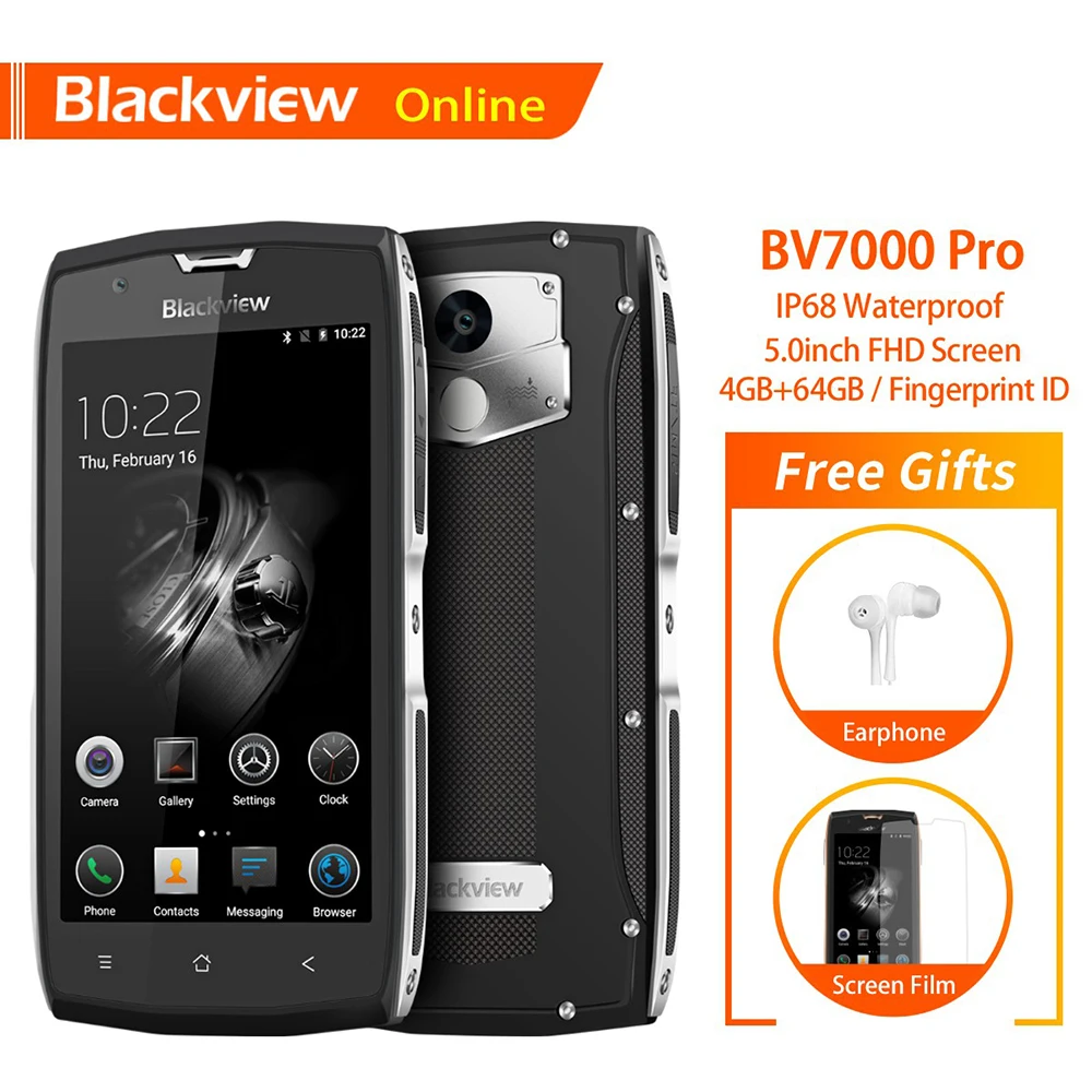 Оригинальный Blackview BV7000 Pro 5 0 &quotпрочный IP68 Водонепроницаемый смартфон 4 Гб + 64