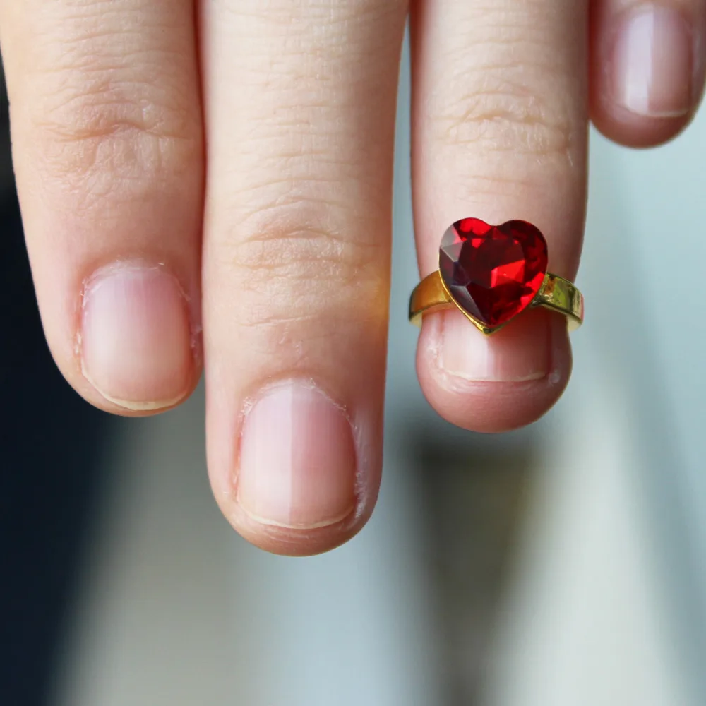 5 шт./упак. 3D украшения для дизайна ногтей из Золотого Сплава Красные Стразы