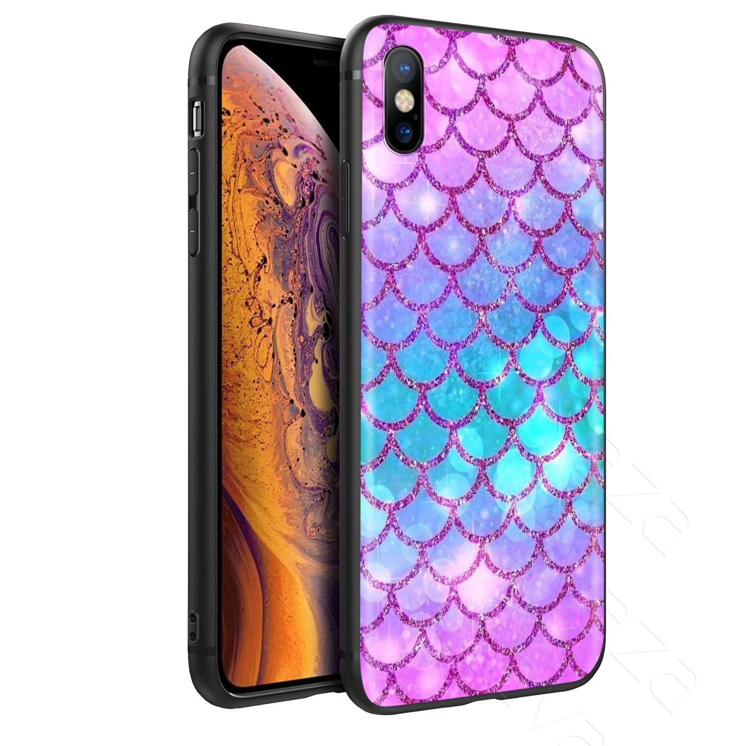 Lavaza Shell Mermaid Tail Scale Case for iPhone 11 Pro XS Max XR X 8 7 6 6S Plus 5 5s se |