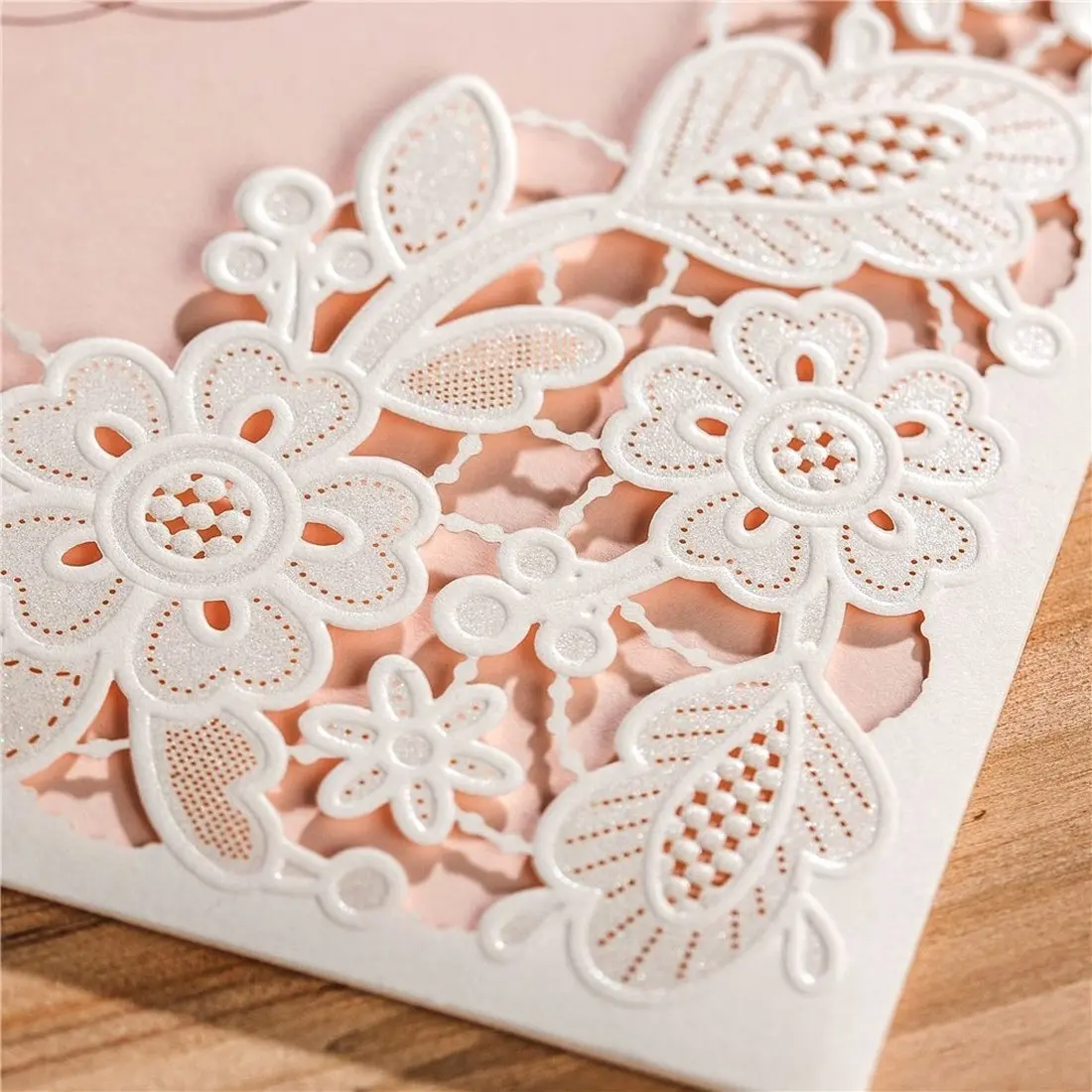 6x6 дюймов 1 шт. квадратные белые цветочные лазерные свадебные приглашения пустая