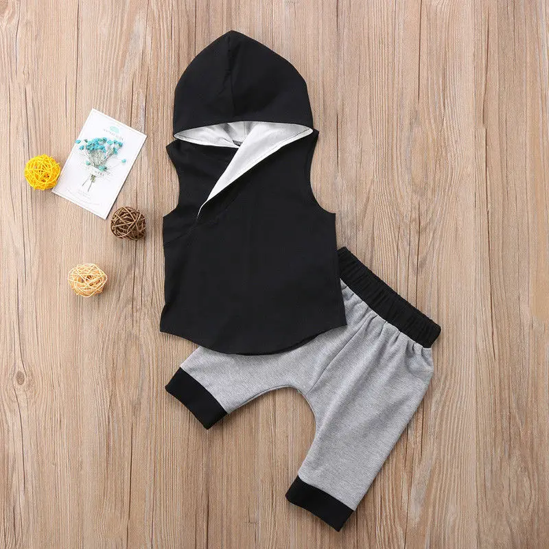 2019 Brand New 2PCS Newborn Toddler Infant Baby Boys Girl Hooded Tops Pants 2Pcs Set Kid Outfits Children Summer Clothing 6M-5T | Детская