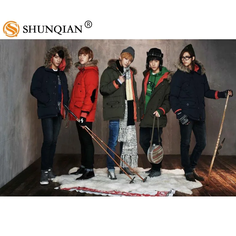 Новое поступление KPOP B1A4 Пользовательские печати шелковой атласной тканевый