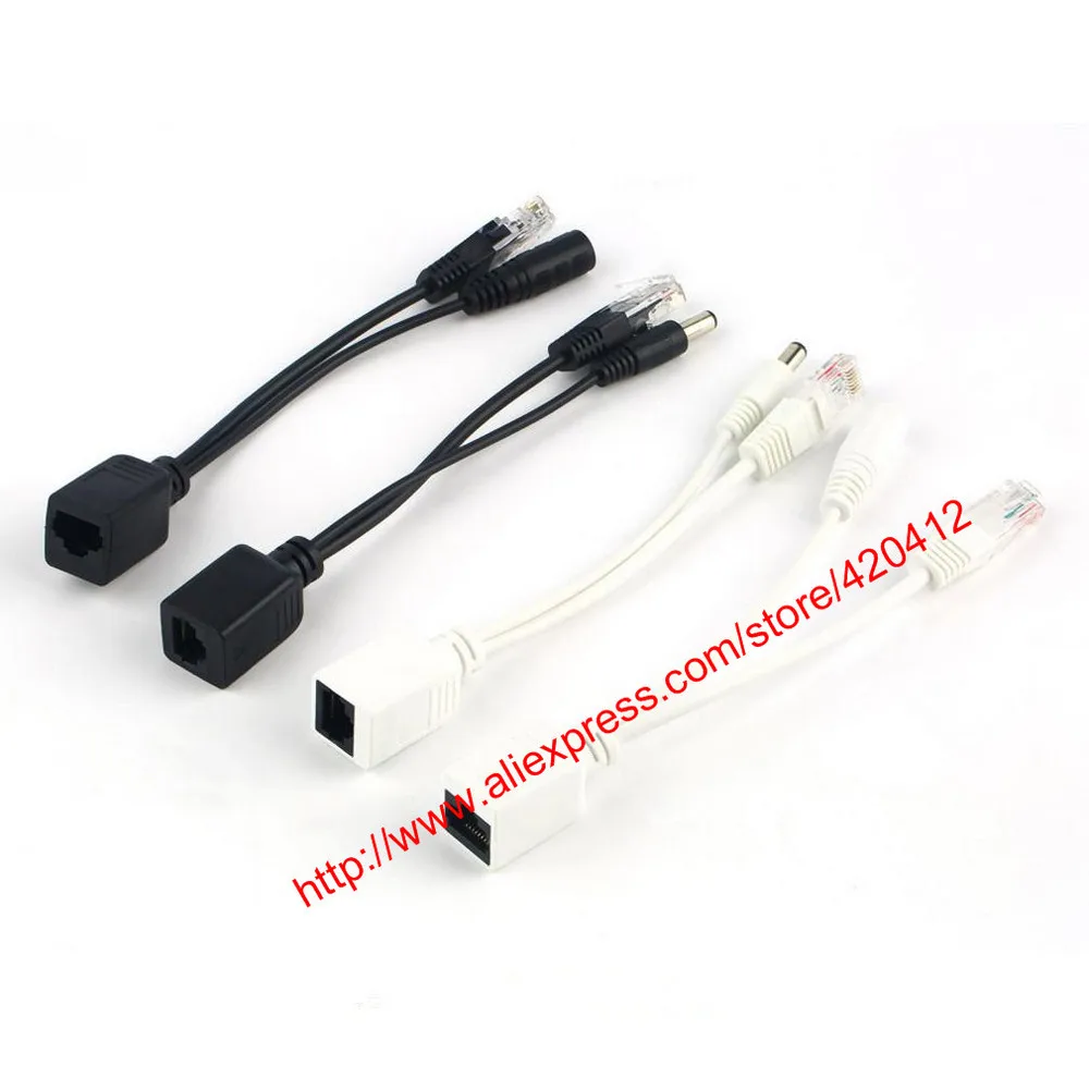 Бесплатная доставка 1 пассивный адаптер кабеля Power over Ethernet POE с инжектором RJ45 + сплиттером 5В 12В 24В 48В компьютерные кабели и разъемы.
