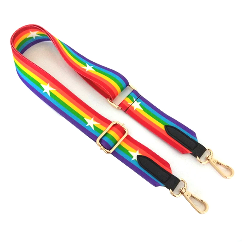 Женская сумка на плечо ширина 3 8 см с ручками Радужный нейлоновый ремешок через