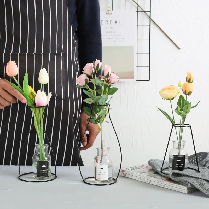 Ветреная Минималистичная железная ваза Ins в скандинавском стиле высушенные