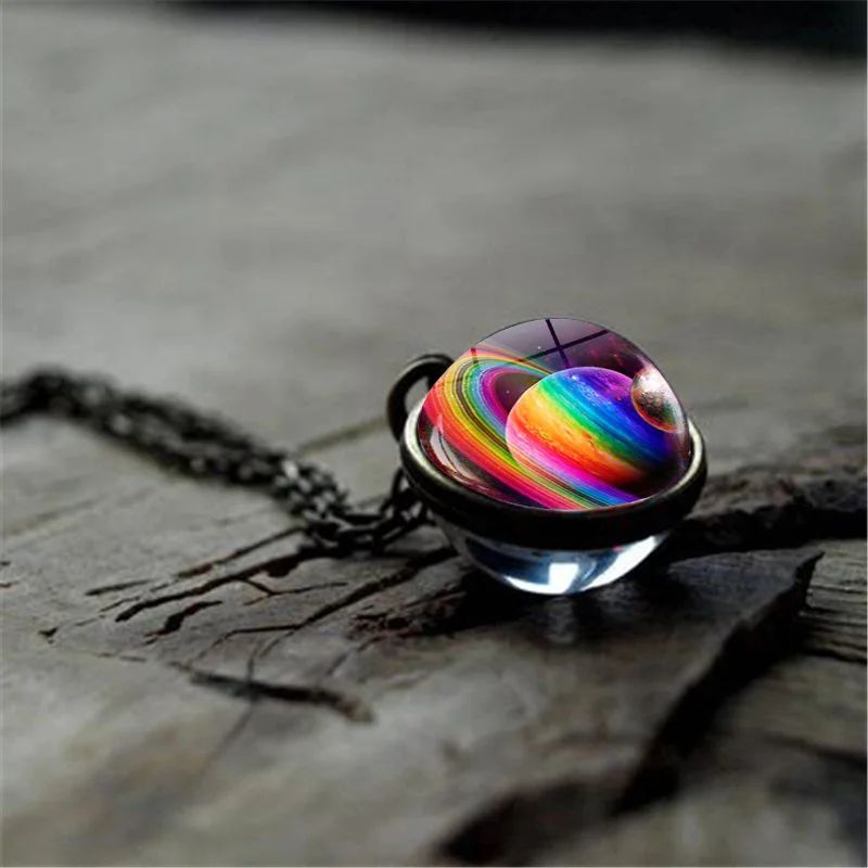 Новинка 2019 двухстороннее ожерелье с кулоном в виде туманности и галактики