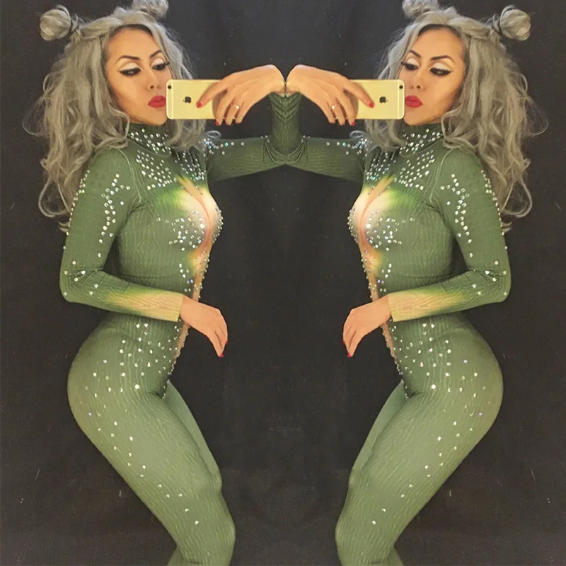Sexy Bodysuit Sparkling Crystals Stones Jumpsuit for Singer Christmas Celebrate Nightclub Performance Stage Costume DNV10842 |