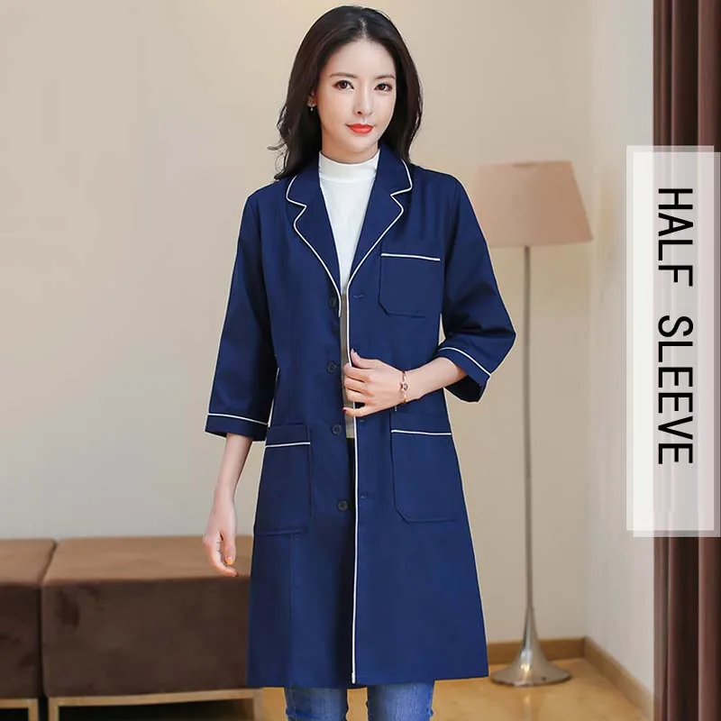 Женская лабораторная куртка с ложным запахом медицинская Униформа длинными