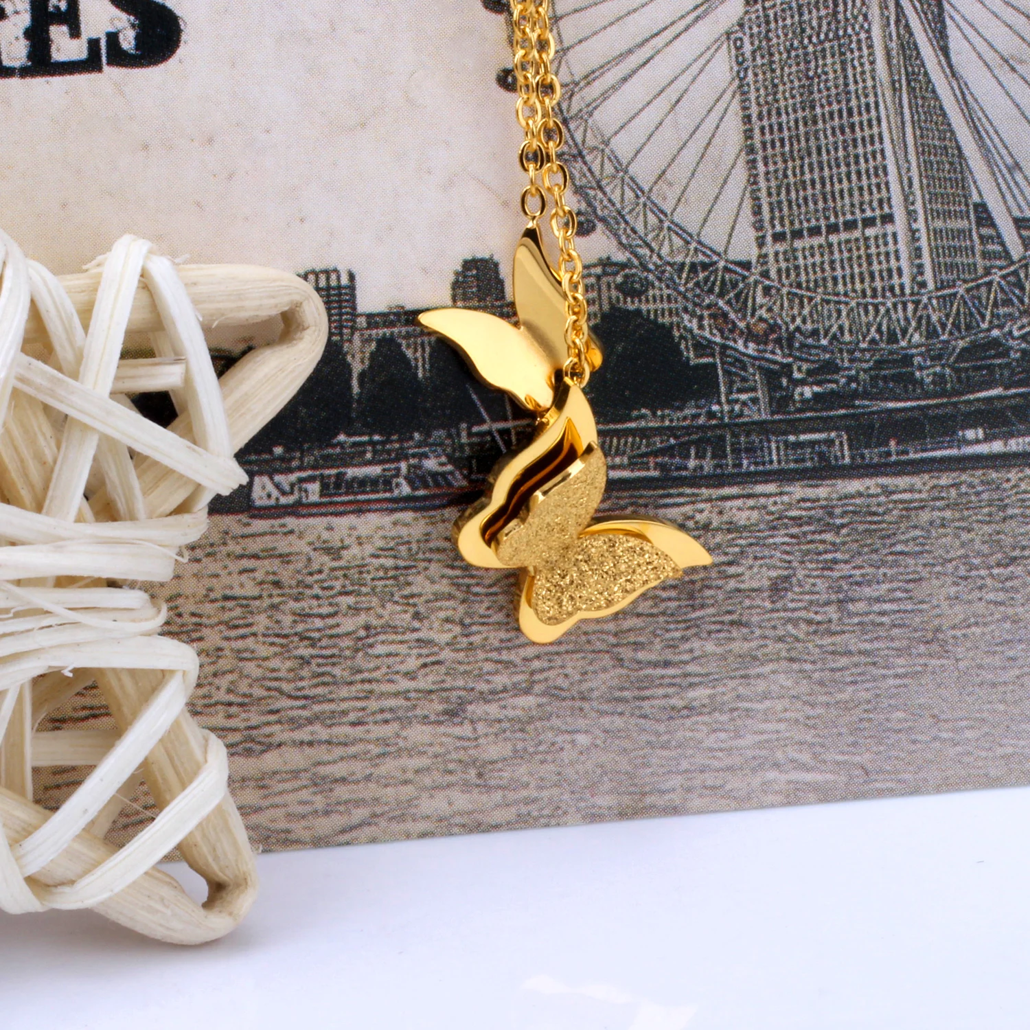 Роскошные ожерелья с бабочками вечерние ювелирные изделия из нержавеющей стали