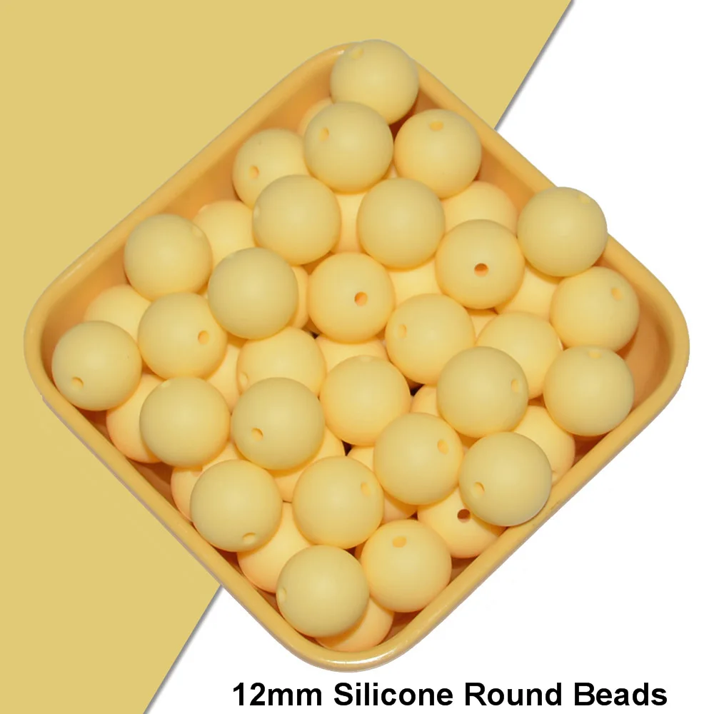 32 Happyfriends 10pcs 12mm Silicone Teething Bead Baby Chewable Pacifier Clips Beads Food Grade Silicone BPA FREE Teether Toys - Цвет: 32