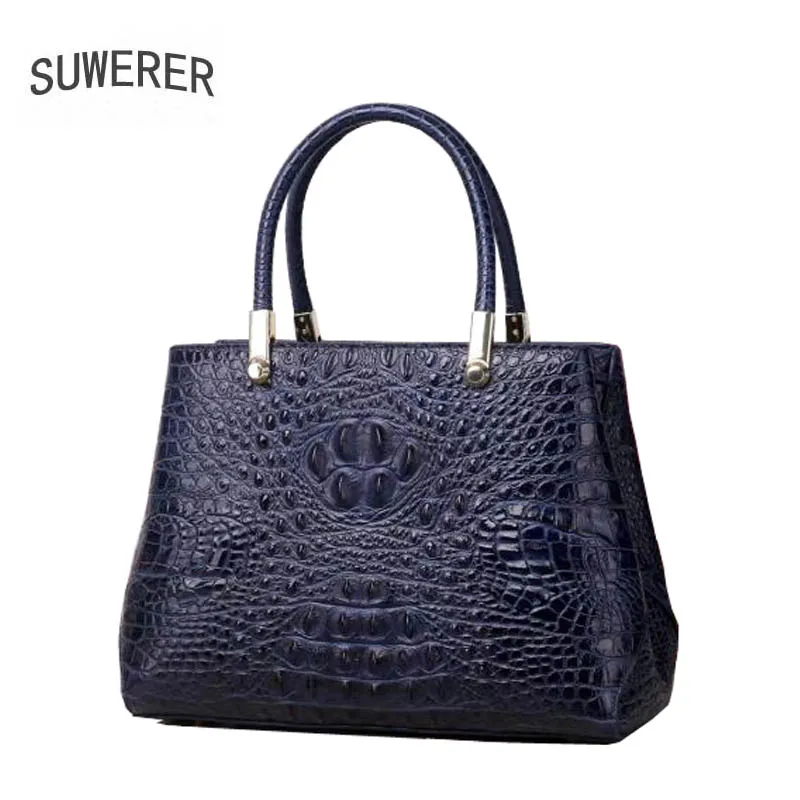 Женская сумка тоут из натуральной воловьей кожи SUWERER модная роскошная тисненой