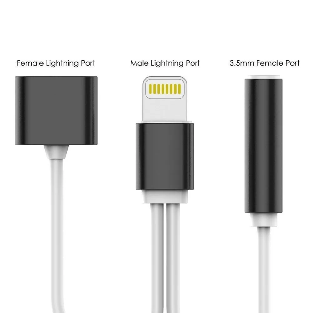 SanChow Беспроводной аудио адаптер для iPhone 7 2 в 1 Lightning Зарядное устройство и 3 5 мм Aux