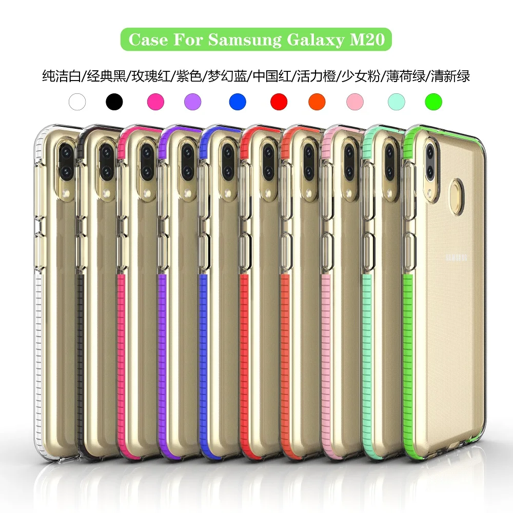 Для Samsung Galaxy A30 A50 A40 A70 A10 A20 чехол мягкий TPU + TPE прозрачный двойной защитный для samsung
