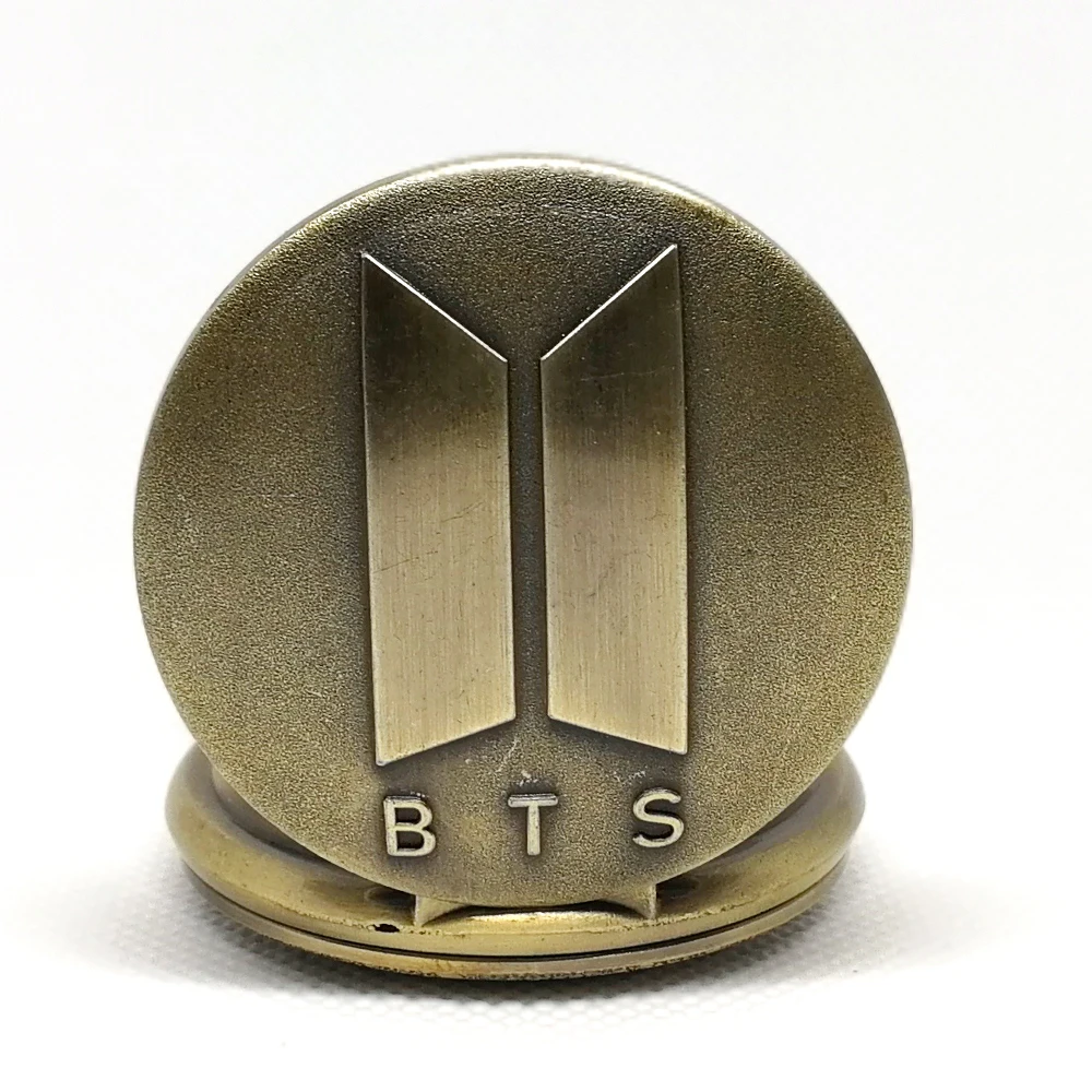 Винтаж Ретро BTS/Bangtan мальчики музыкальная команда корейский человек пение группа кварцевые карманные часы аналоговый кулон ожерелье унисекс подарки