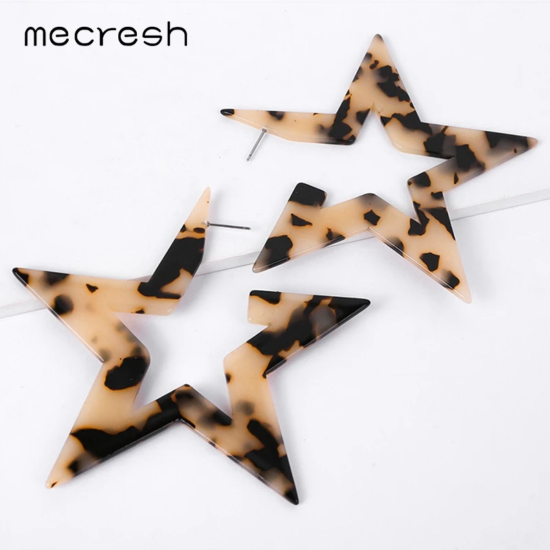 Mecresh акриловые полимерные массивные серьги кольца в форме звезды модные