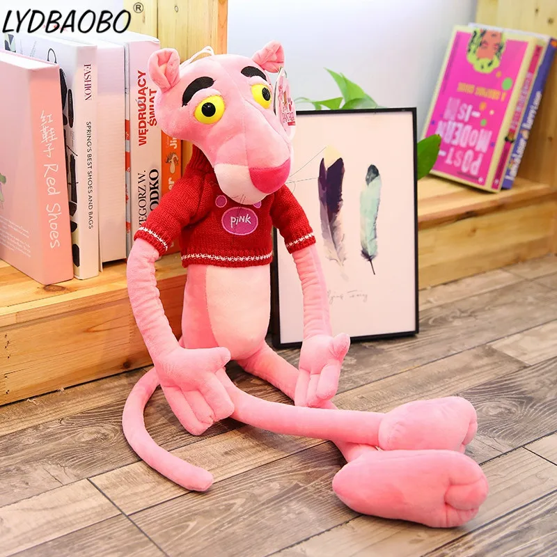 LYDBAOBO 1 шт., гигантская каваи Розовая пантера, леопард, фигурка, плюшевые игрушки, мягкая Розовая пантера со свитером, Детская кукла, подарок на день рождения
