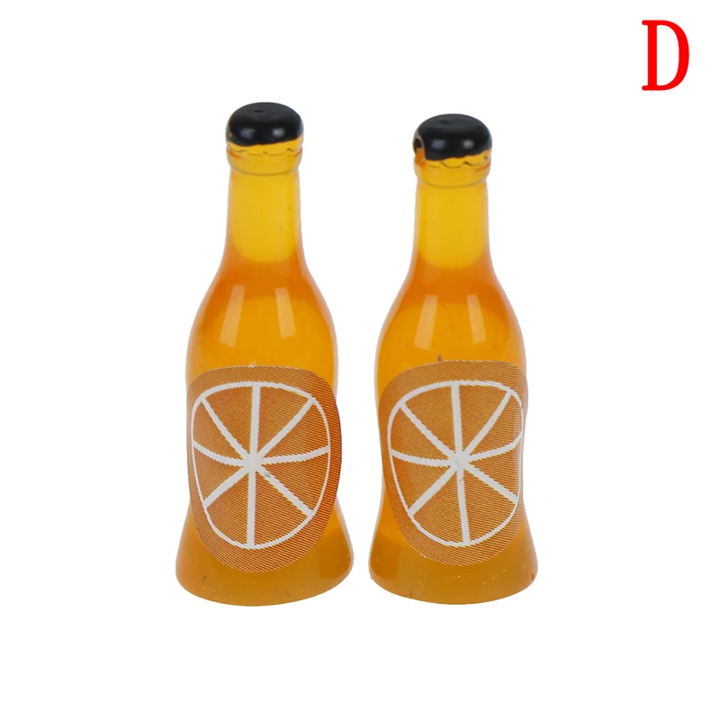 2PCS Красочные бутылки вина кукольный домик миниатюра 1:12 1:6 для детей девочек игрушки Dinette для кукольного домика Кухня игрушки 1/2/3/4/5/6 шт - Цвет: 2PCS
