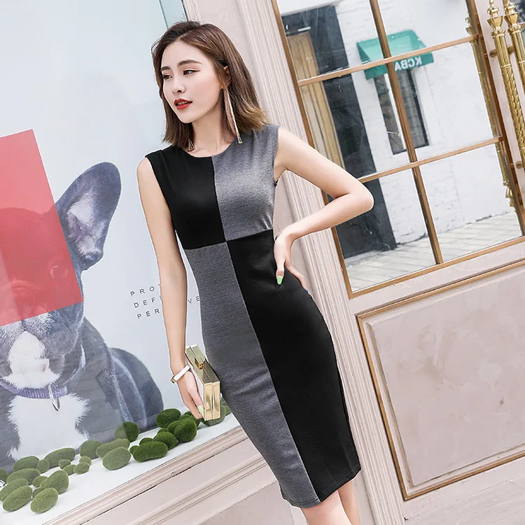 Женское платье-карандаш с круглым вырезом винтажное облегающее платье без