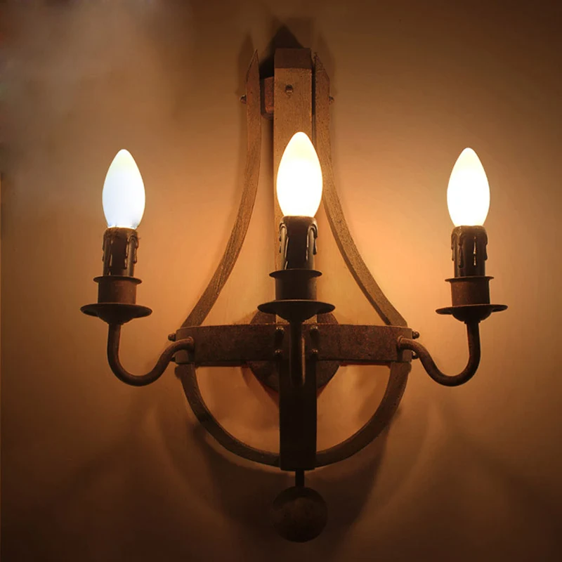 Винтажная деревянная настенная лампа для гостиной бара ресторана деревянное