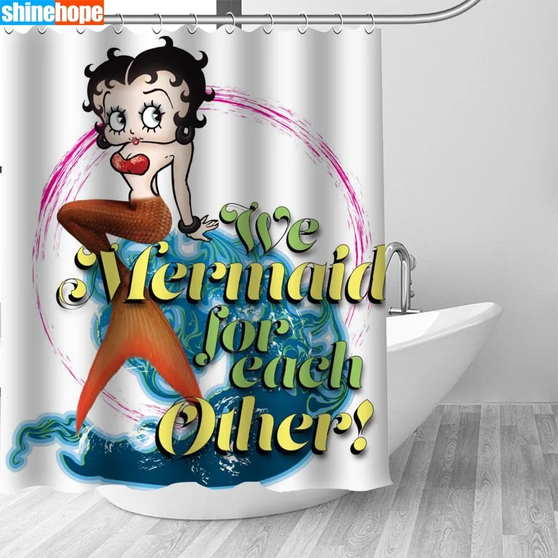1 шт. Betty Boop Душ шторы в ванную комнату полиэстер Душ Шторы печать Шторы мультфильм душ Шторы s - Цвет: Shower Curtain 13