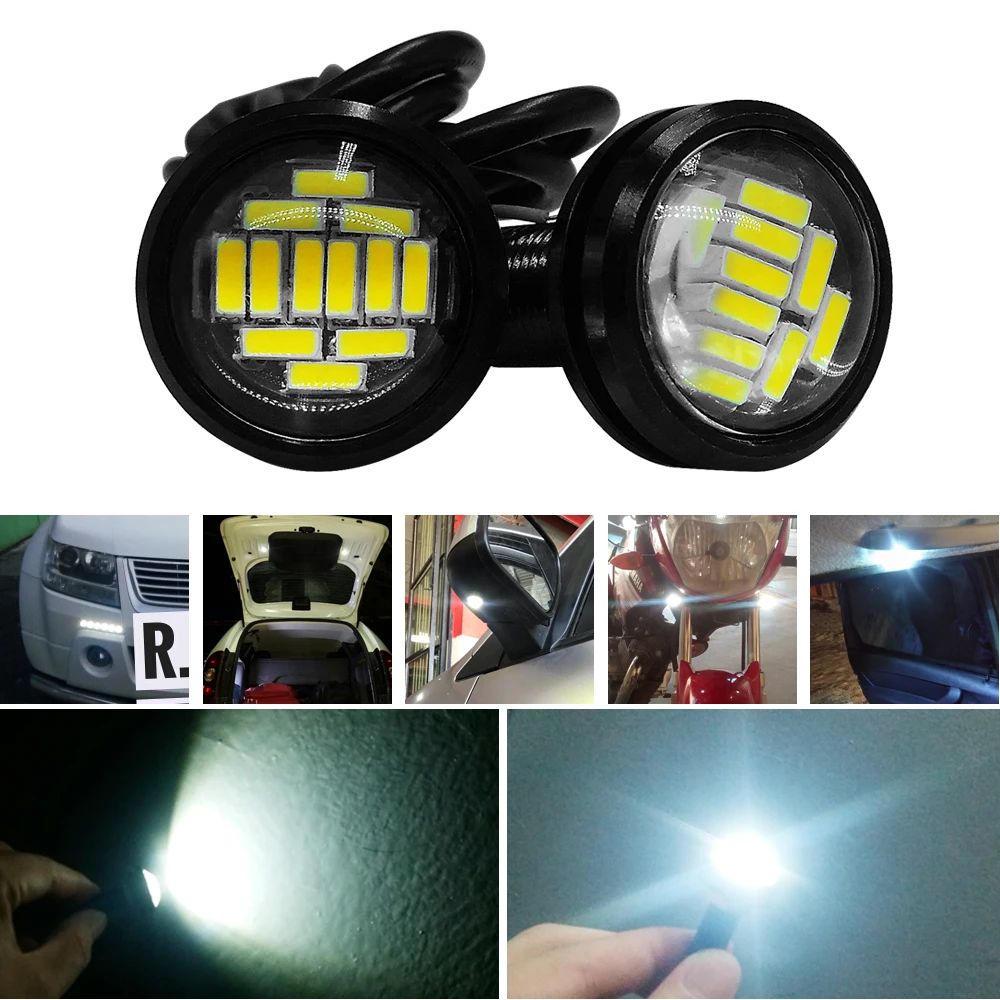 2 шт. орлиный глаз светодиодный светильник 12SMD 4014 23 мм дневные ходовые огни