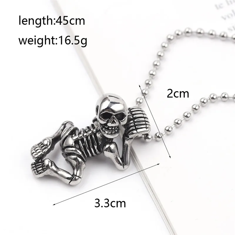 Панк милый череп скелет улыбающееся ожерелье цепочка хорошее ювелирное изделие