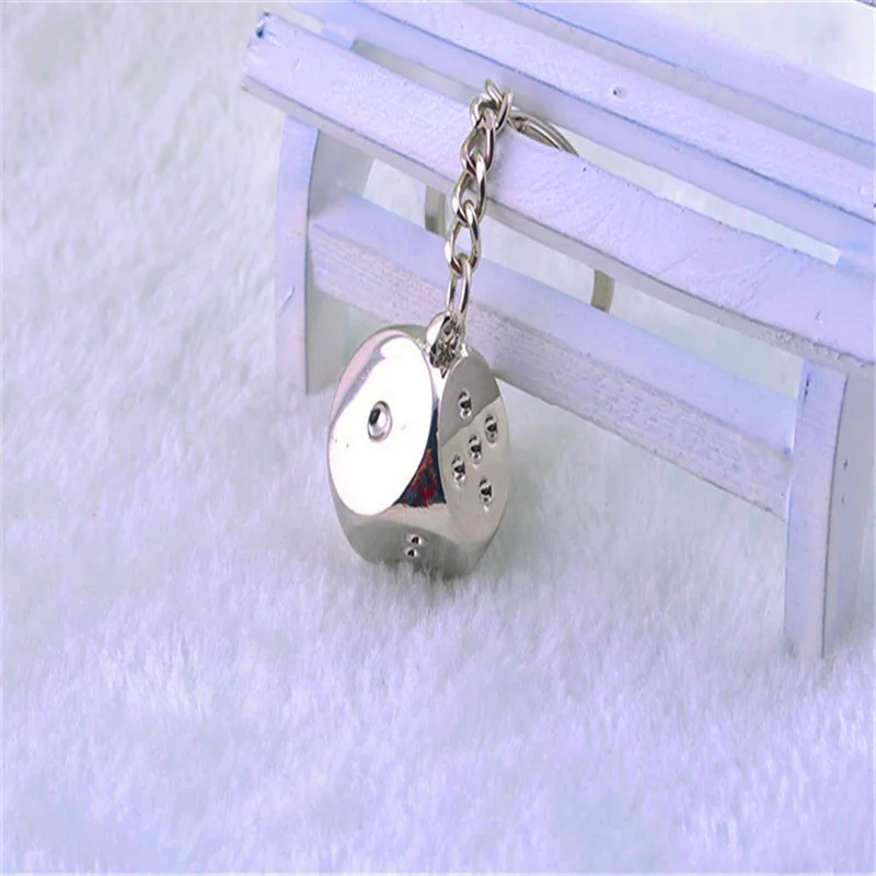 

Car Motorcycle Bicycle Personality Dice Alloy key chain fashion Concise buckle creative key ring cool key holder