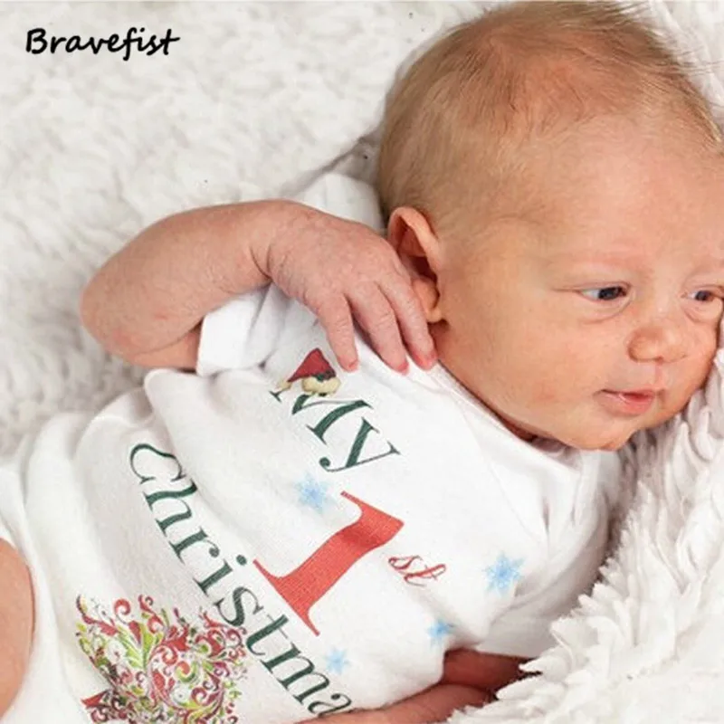 Новое поступление Детские Рождественские боди из хлопка на возраст от 0 до 24