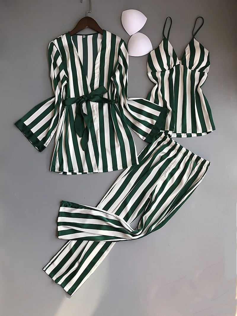 Комплект из 3 предметов пижама для женщин 2019 сексуальная Женское ночное белье