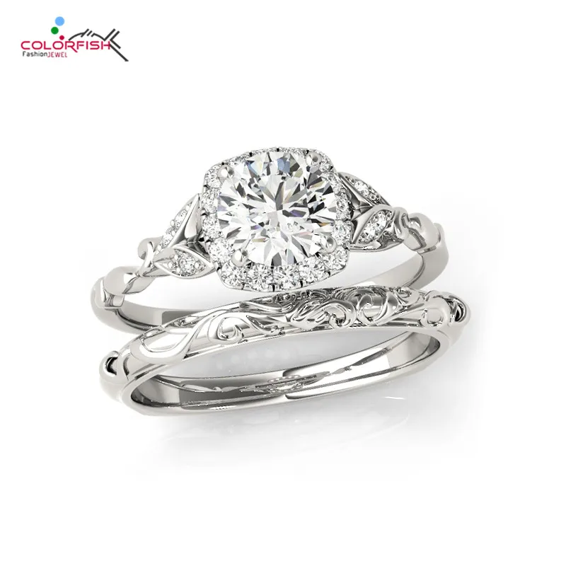 COLORFISH винтажный стиль 0 5 карат круглая огранка Стерлинговое Серебро 925 пробы 2 шт.