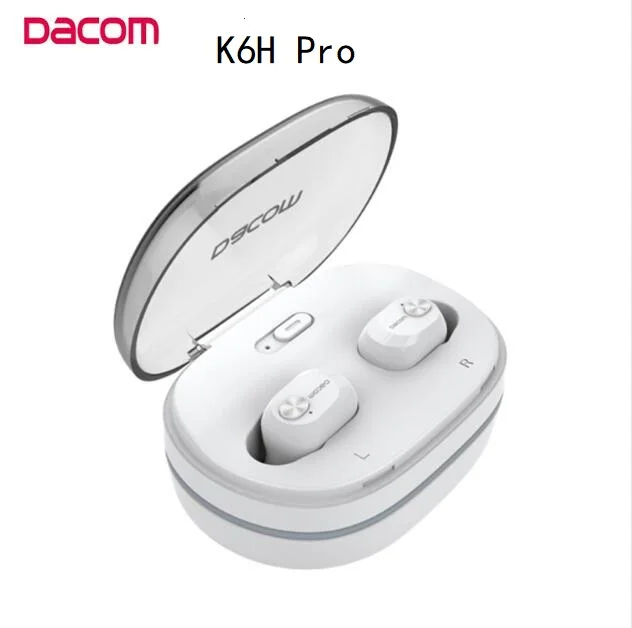 k6h pro wht DACOM K6H Pro беспроводные bluetooth-наушники TWS V5.0, мини невидимые наушники, Автоматическое Сопряжение для Xiaomi, huawei, samsung, iPhone - Цвет: k6h pro wht