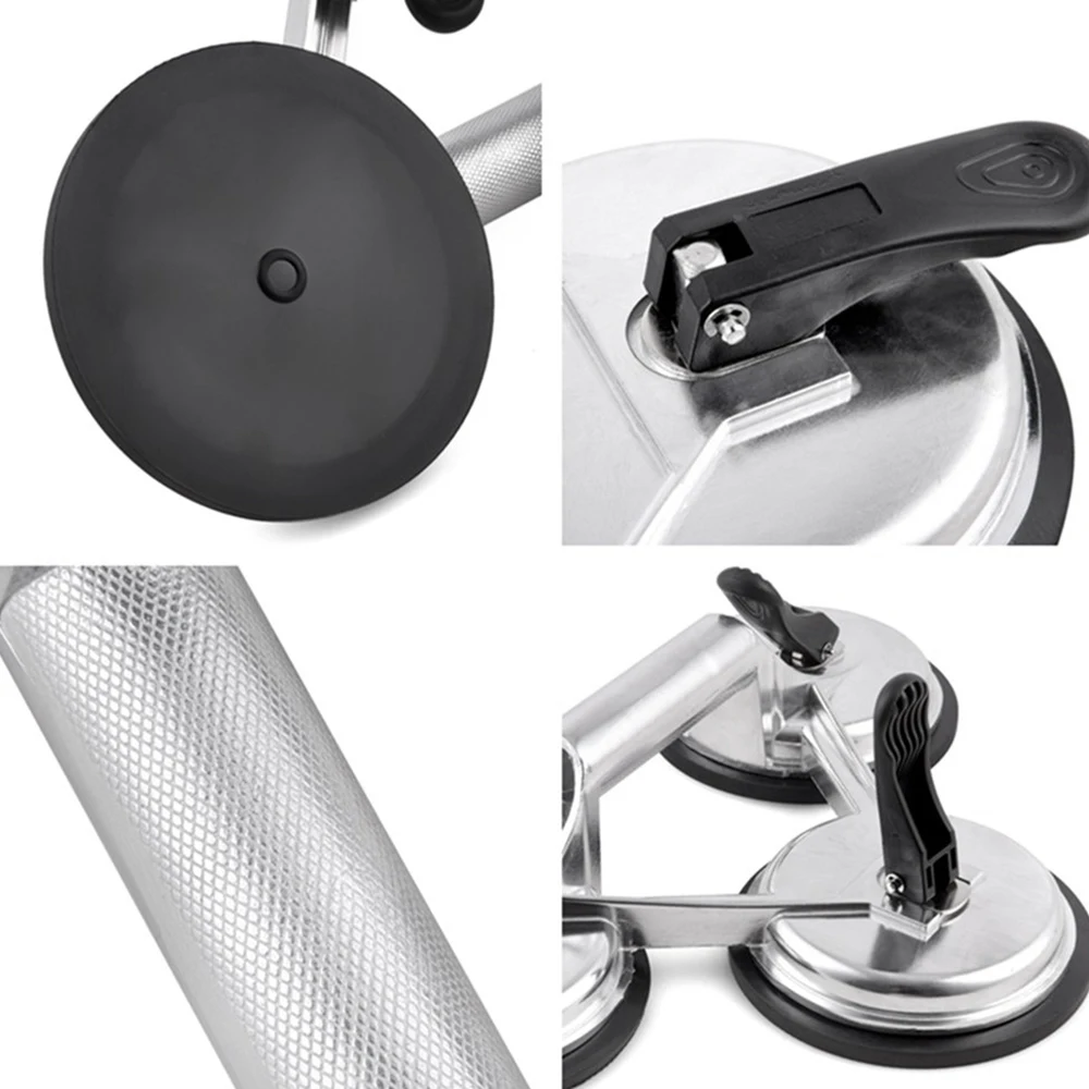 Сверхмощный тройной замок присоска Pad алюминиевые 3 пластины ручной вакуумный