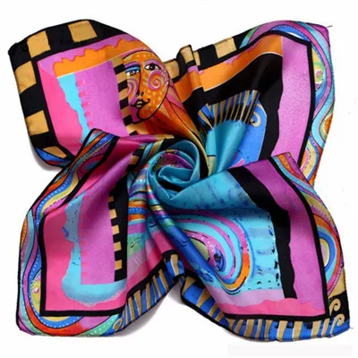 ZS504503 LING/ шелковые шарф, мода платки и шарфы женщине,multi scarf necklace,53* 53CM XF1049 - Цвет: ZS504503