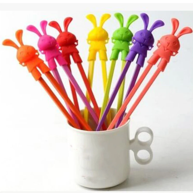 Креативный дизайн коробки 1 пара chridren обучения Палочки для еды Еда Силиконовые