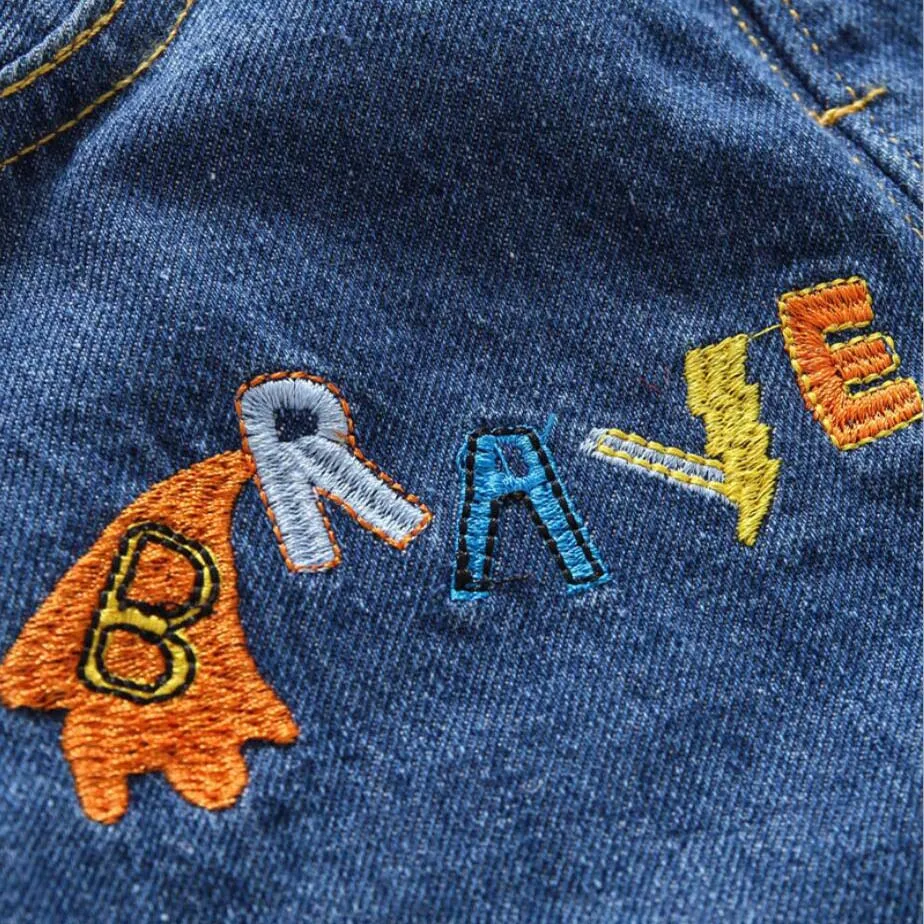 Джинсы для детей милые весенние брюки девочек длинные хлопковые джинсы с