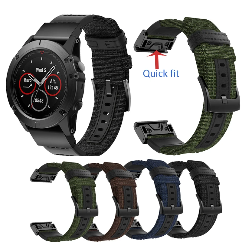 26 мм Быстросохнущий тканый нейлоновый ремешок для часов Garmin Fenix 5X/5X Plus/Fenix 3/3 HR/D2 Bravo Charlie/MK1