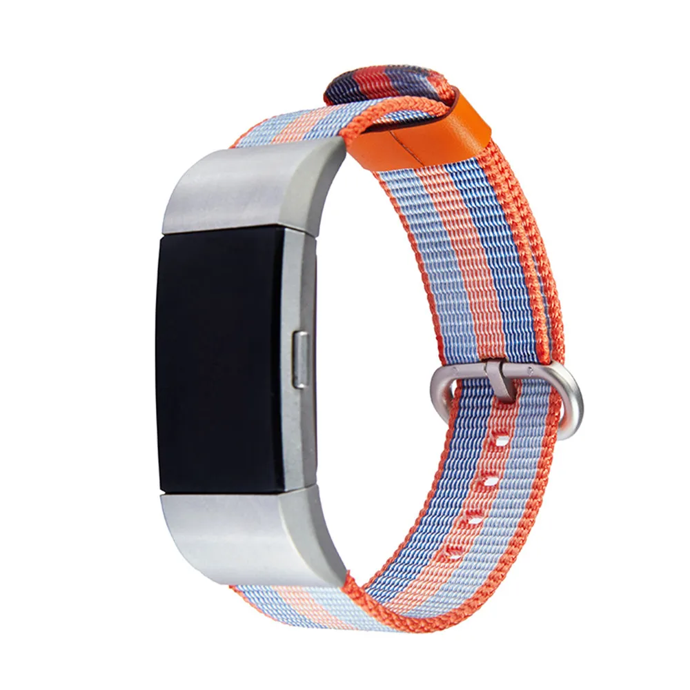Браслет ремешок для fitbit нейлоновый Плетеный ремешок на запястье Королевский тканый браслет ремешок для Fitbit Charge 2 оптовый поставщик
