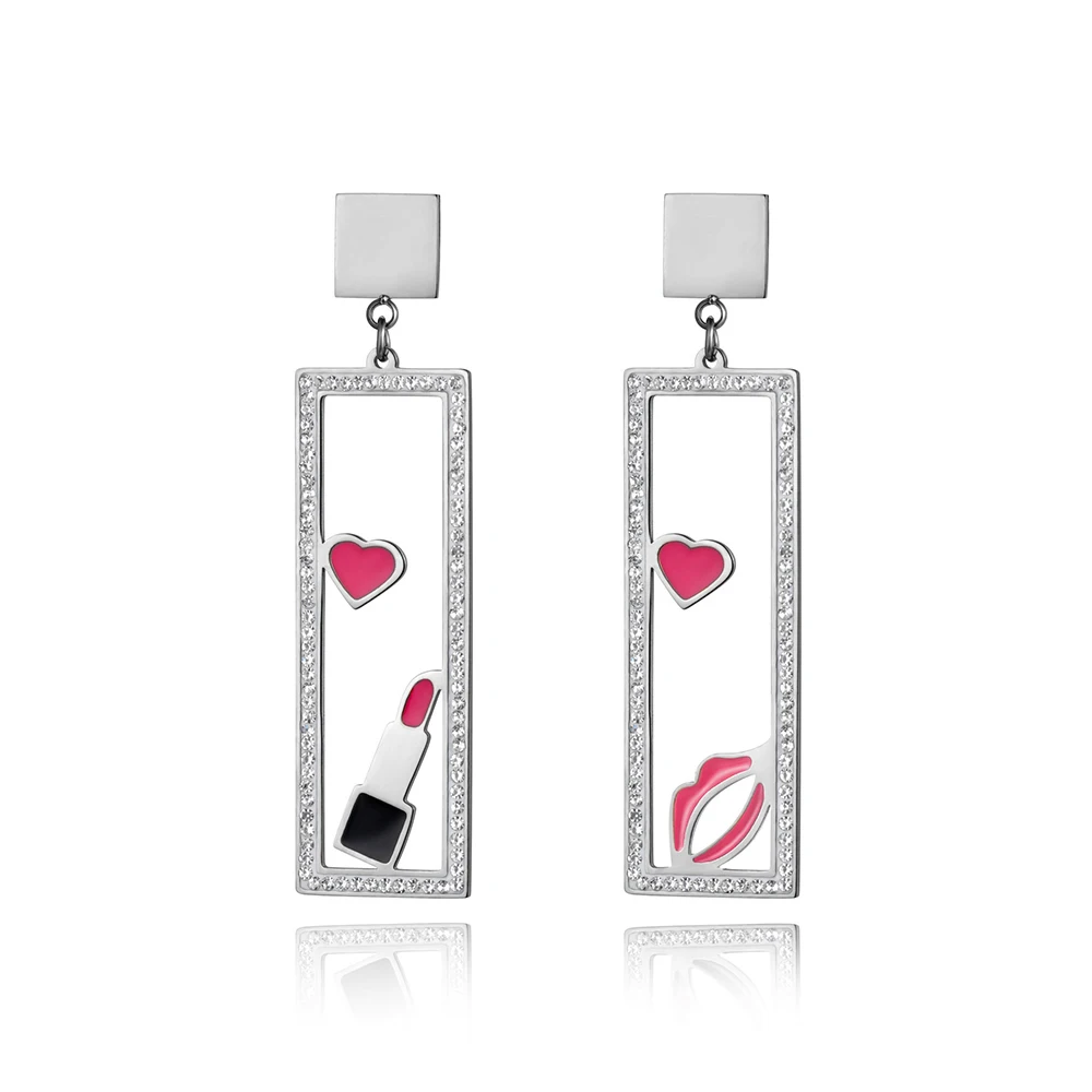 JeeMango элементы для макияжа ювелирные изделия розовые губы и помада с чехлом цвета