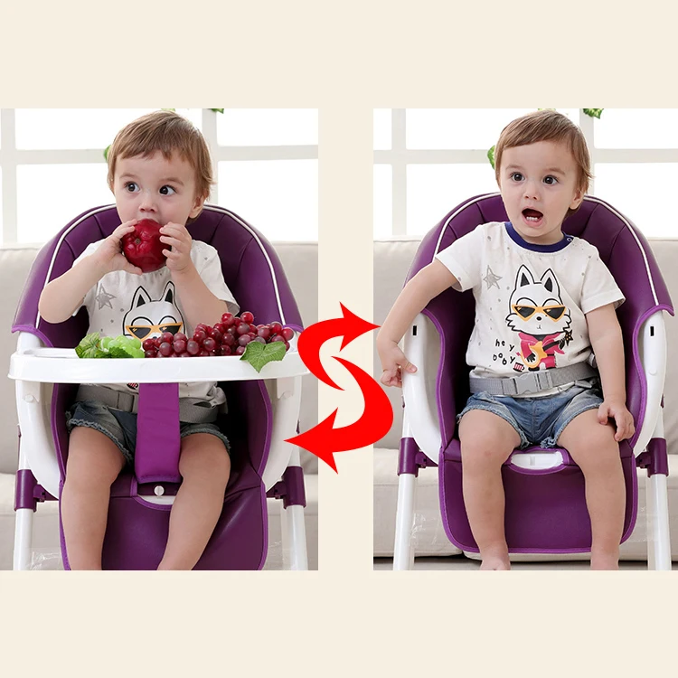 

Comfortable Height 67cm Baby Feeding Chair 6-72 Months Infant Kids Stroller Baby Chair Durable Safty Brown Purple Highchair