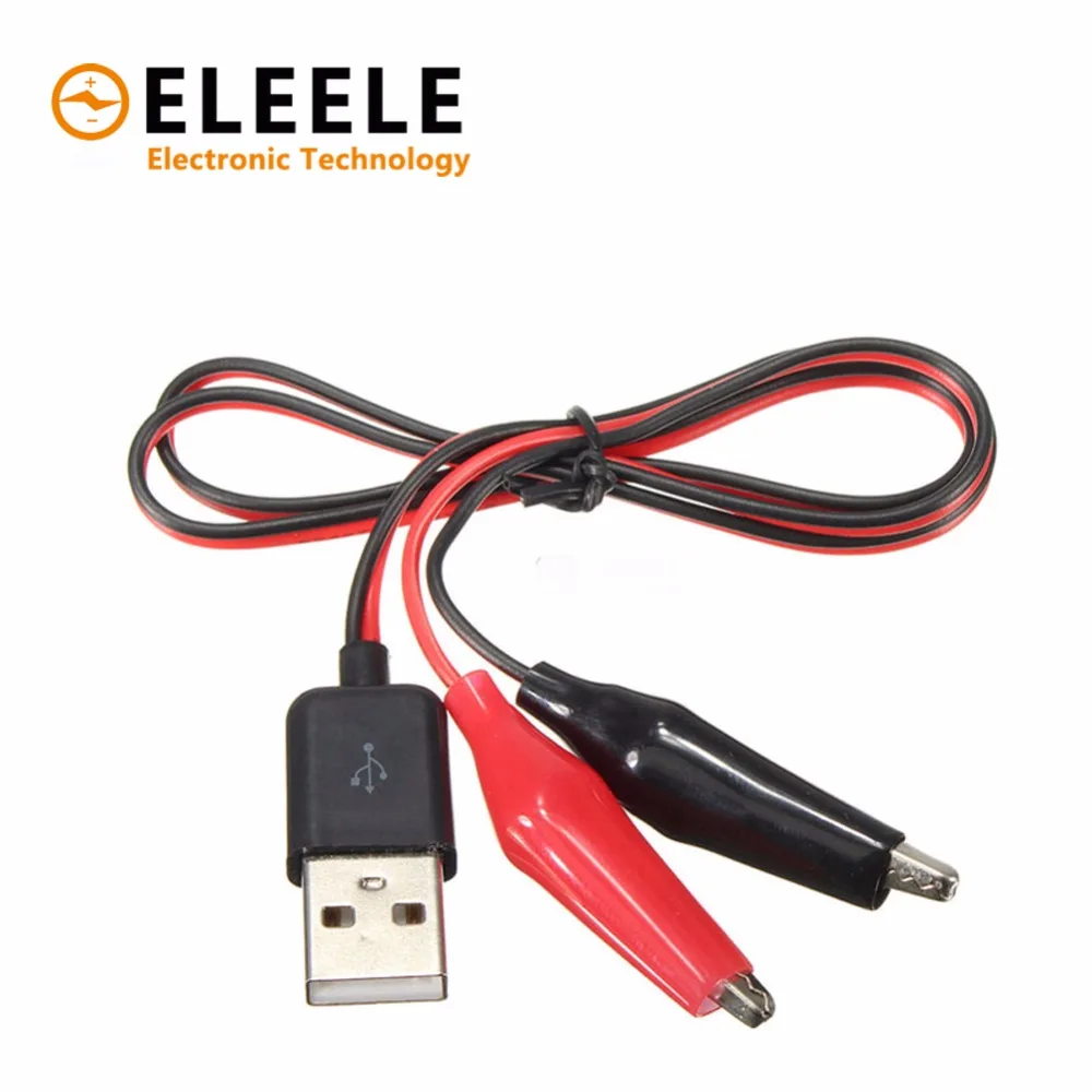 Двойной мужской крокодил тестовые зажимы зажим для USB Женский Мужской Кабель