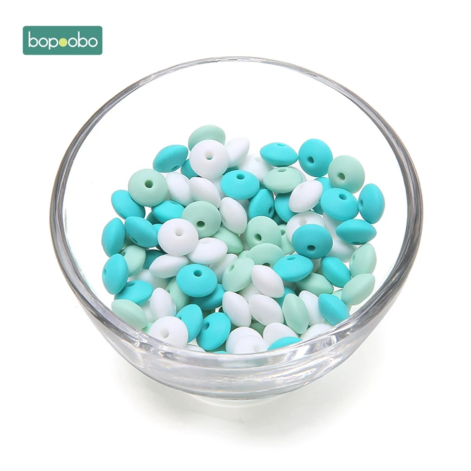 Turquoise Series Bopobo 40 шт 12 мм Силиконовые Бусины Abacus чечевица SoftBPA бесплатно пищевого материала DIY ремесла Детские Teeething бусы Детские Прорезыватели - Цвет: Turquoise Series