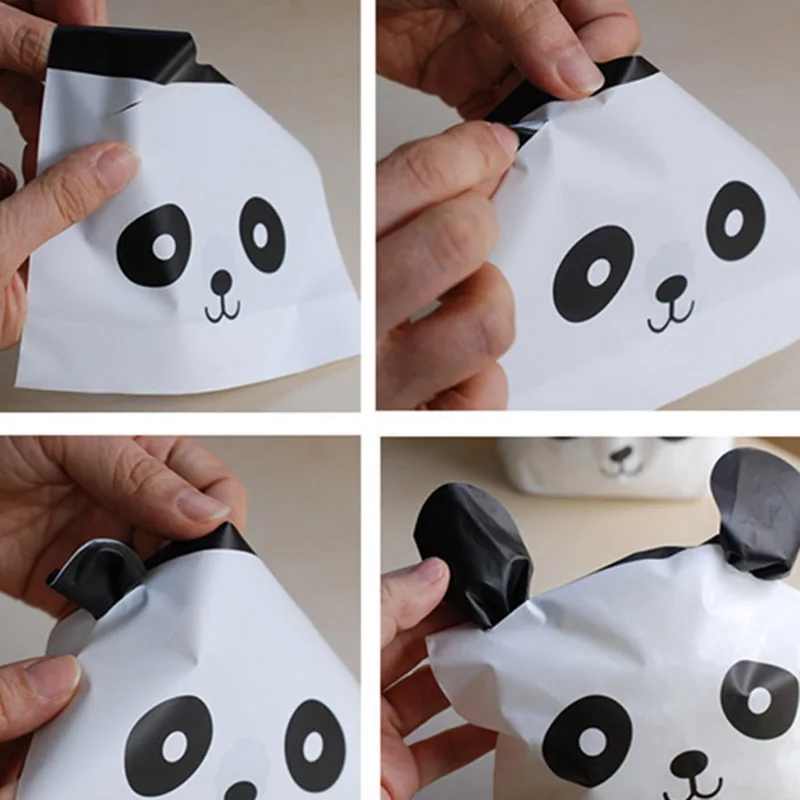 Hifuar 120 шт. DIY пластиковая сумка для печенья с рисунком панды держатель хранения