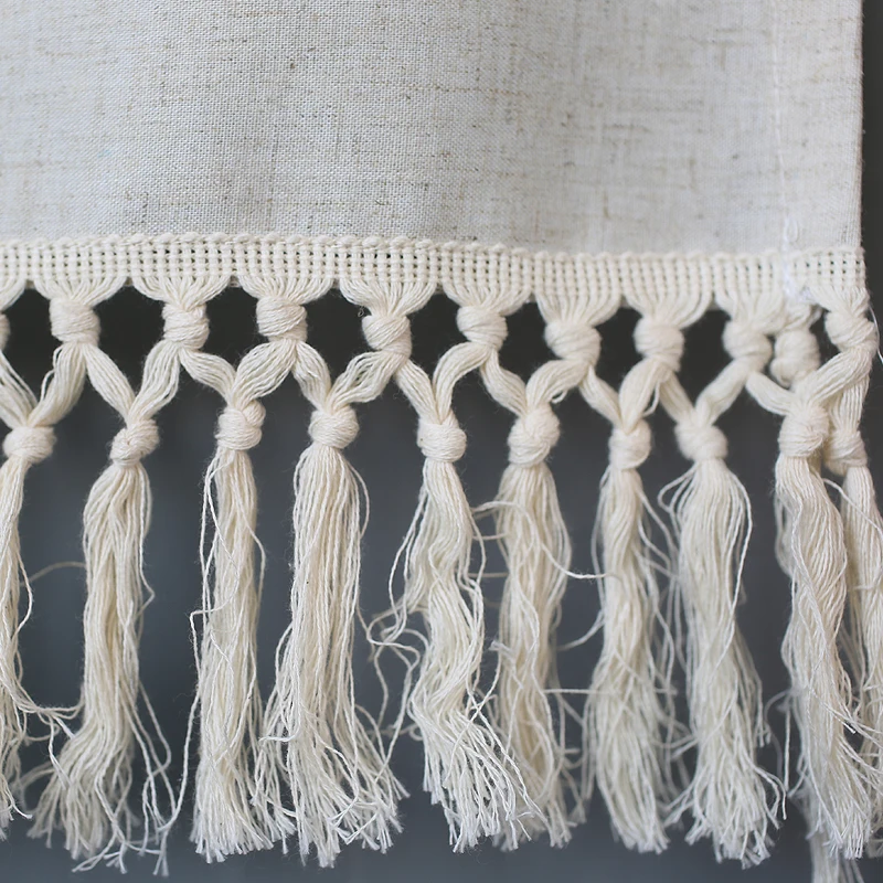 

Nordic Cotton Curtains Creative Small Curtains Bed Hanging Tassel Curtains Wear Curtains Home Decoration Dropshipping