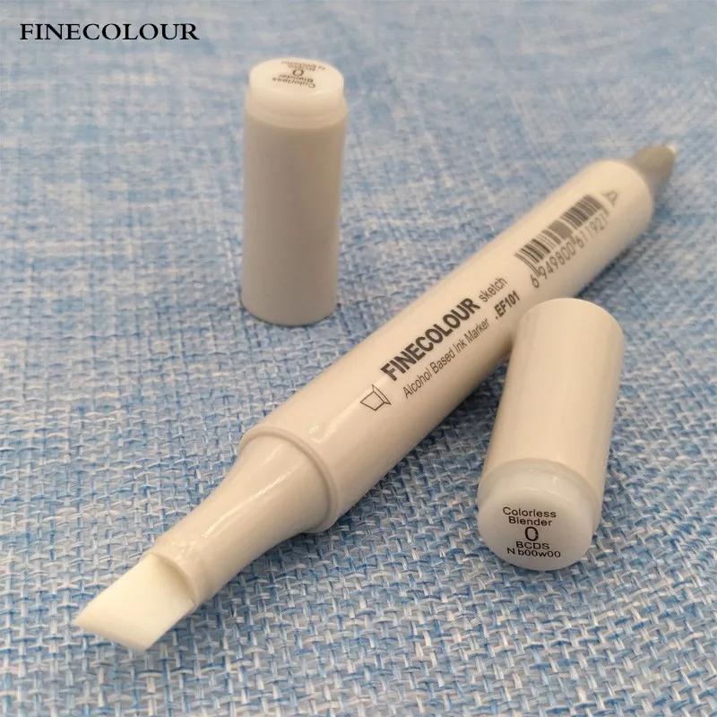 FINECOLOUR Alcohol Based Ink Sketch Brush Double-headed Nib '0' Colorless Blender Art Markers