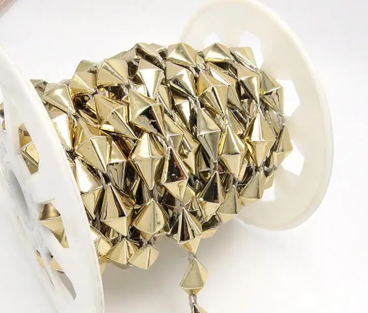 20 ярдов алмазные наконечники бусины с УФ покрытием отделка цепи для шитья Apperal Bag