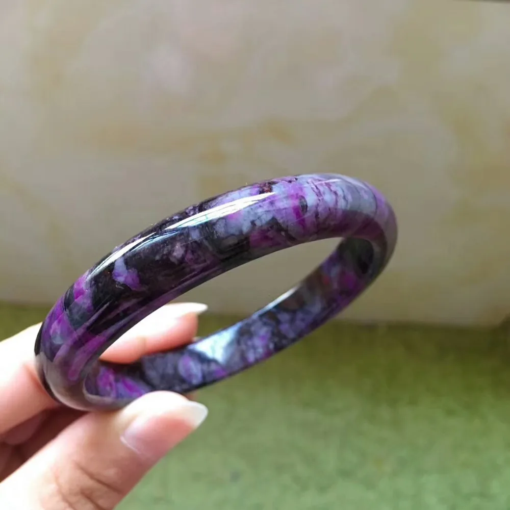 Натуральный Sugilite фиолетовый драгоценный камень женский браслет для запястья
