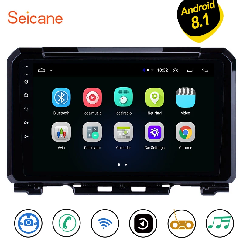 Seicane Android 8 1 9 дюймов Автомобильный GPS навигационный блок плеер радио для Suzuki Jimny 2019